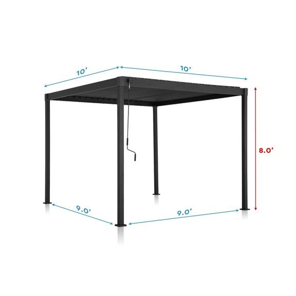 80/88S Steel Frame Pergola with Adjustable Louvered Roof