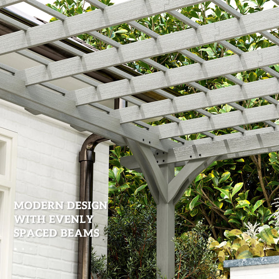 12' X 20' Wooden Pergola Grape Trellis, Outdoor Gazebo for Garden, Patio, Backyard, Deck, Gray