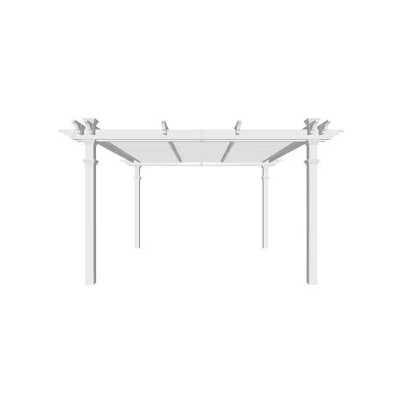 144"L X 144"W X 104"H Vinyl Camelot Louvered Pergola, White, VA42070