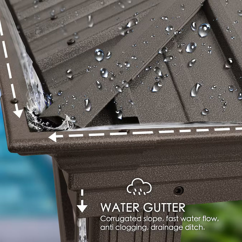 12-Ft X 20 Alexander Dark Brown Gazebo with Hardtop Roof (Screen Included)