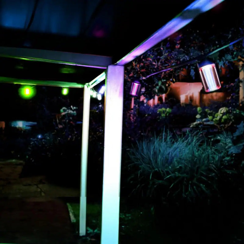 12-Light 24 Ft. Outdoor Plug-In RGB Integrated LED Smart Wi-Fi Edison String-Light, Works Alexa/Hey Google/Siri (2-Pack)
