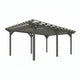 12' X 20' Wooden Pergola Grape Trellis, Outdoor Gazebo for Garden, Patio, Backyard, Deck, Gray
