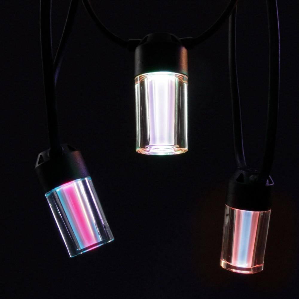 12-Light 24 Ft. Outdoor Plug-In RGB Integrated LED Smart Wi-Fi Edison String-Light, Works Alexa/Hey Google/Siri (2-Pack)