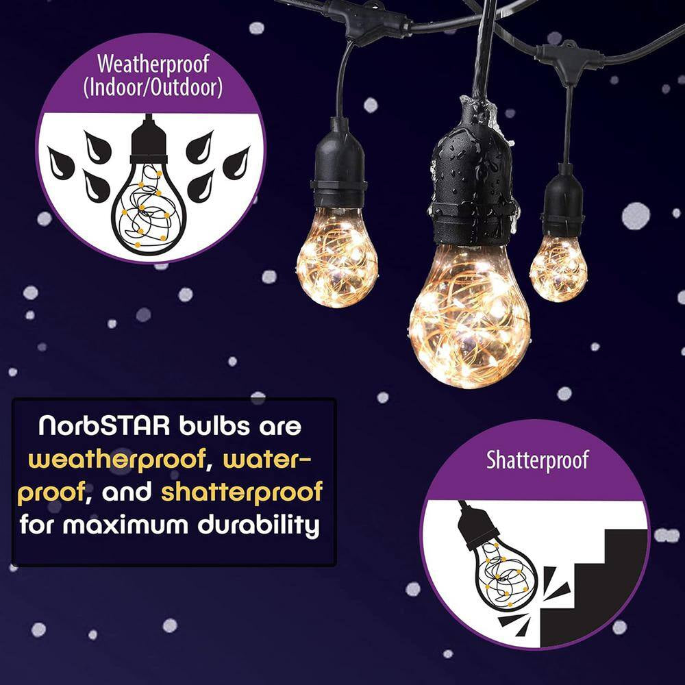 Norbstar String Light 2W Equivalent 42-Foot A19 Soft White (2700K) Outdoor & Indoor LED String Light (18-Pack)